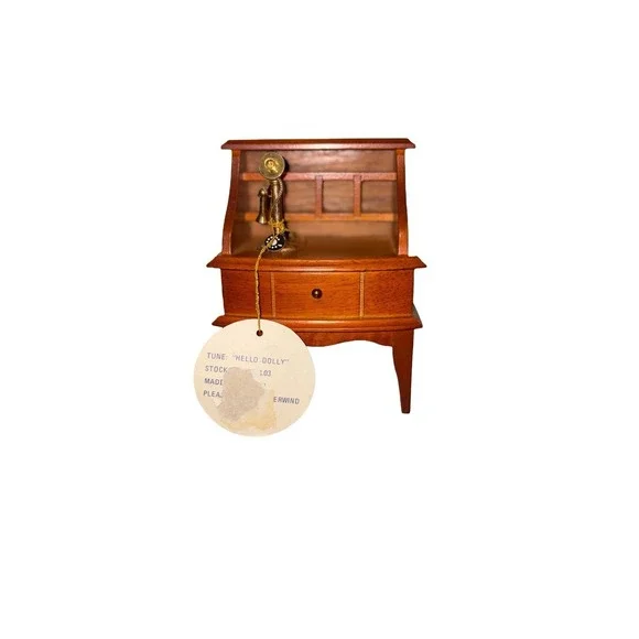 George Good Corp MCM Miniature Mail Desk Wooden Music Box "Hello Dolly" Trinket - Picture 3 of 11